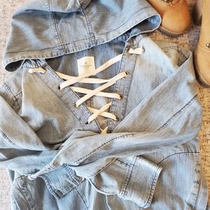 🔥3/$30 AEO Denim Pullover Oversized XS